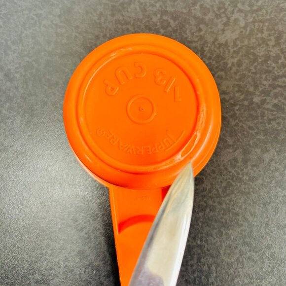 Vintage 1980s Retro Tupperware Measuring Cups Set of 6 Farmhouse Orange - Picture 5 of 10